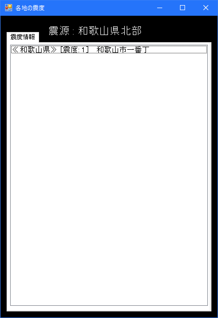 各地の震度